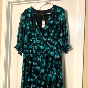 Lane Bryant Dress with sheer sleeves to the elbow.
